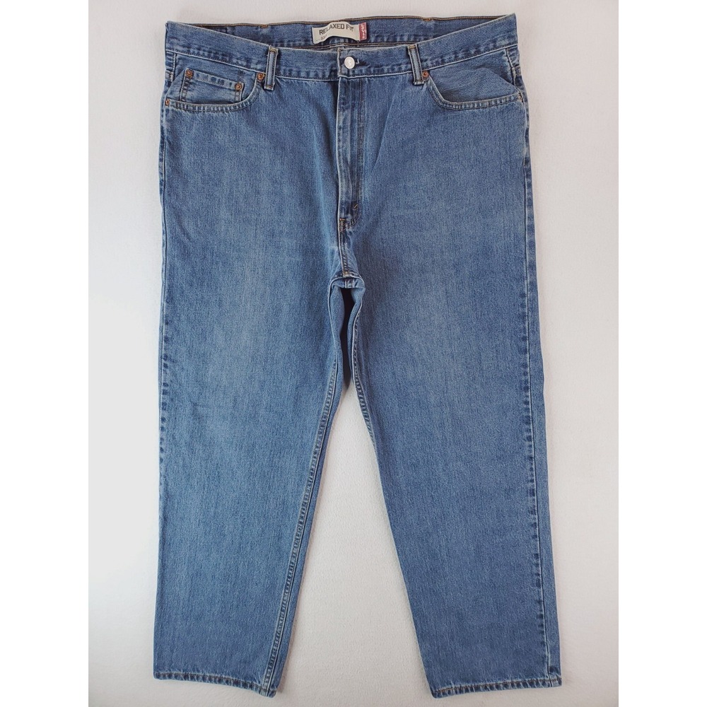 Levis 550 Jeans Mens 42x32 Blue Relaxed Tapered Baggy Work Pants Medium Stone